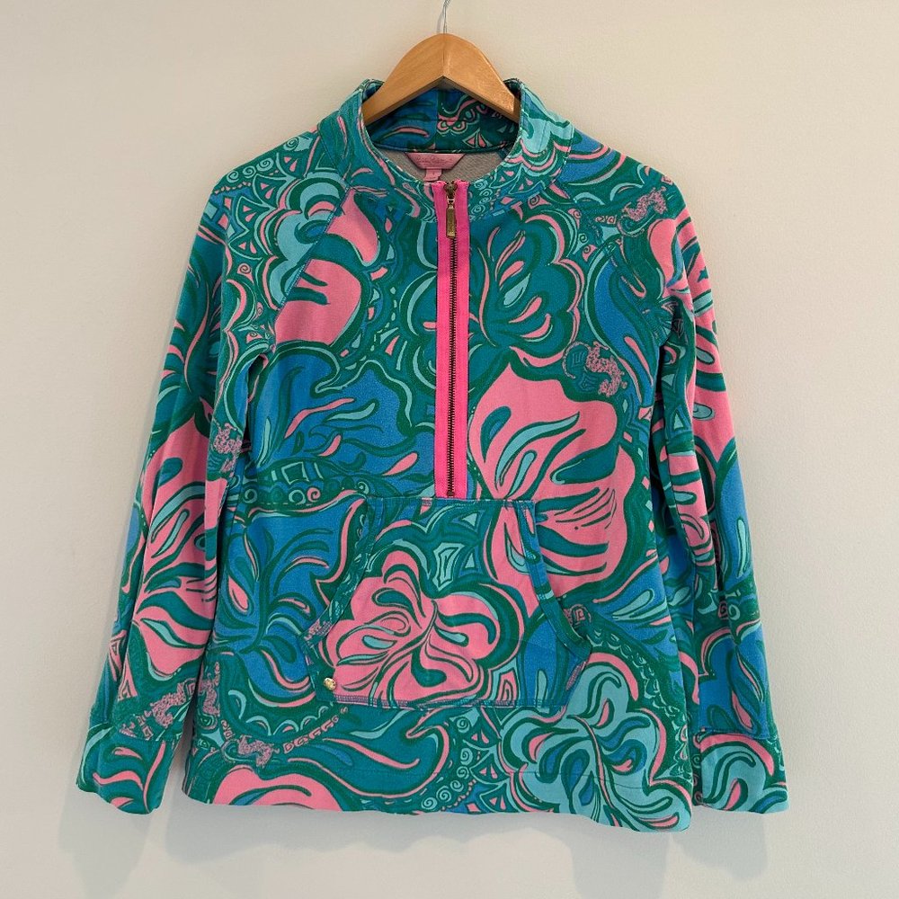 Lilly Pulitzer Half Zip Popover, Size S, Multi-color